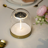 Dimmable Glass Dome LED Table Lamp with USB Charging and Music Recording Function