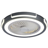 Modern Flush Mount Bladeless Ceiling Fan with Dimmable LED Lighting and Remote Control for Small Rooms