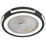 Modern Flush Mount Bladeless Ceiling Fan with Dimmable LED Lighting and Remote Control for Small Rooms