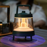 Dimmable LED Camping Lantern Rechargeable IP65 Waterproof Forest Green Portable Tent Light with Power Bank Function