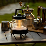 Dimmable LED Camping Lantern Rechargeable IP65 Waterproof Forest Green Portable Tent Light with Power Bank Function