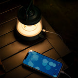 Dimmable LED Camping Lantern Rechargeable IP65 Waterproof Forest Green Portable Tent Light with Power Bank Function
