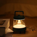 Dimmable LED Camping Lantern Rechargeable IP65 Waterproof Forest Green Portable Tent Light with Power Bank Function