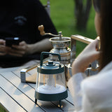 Dimmable LED Camping Lantern Rechargeable IP65 Waterproof Forest Green Portable Tent Light with Power Bank Function