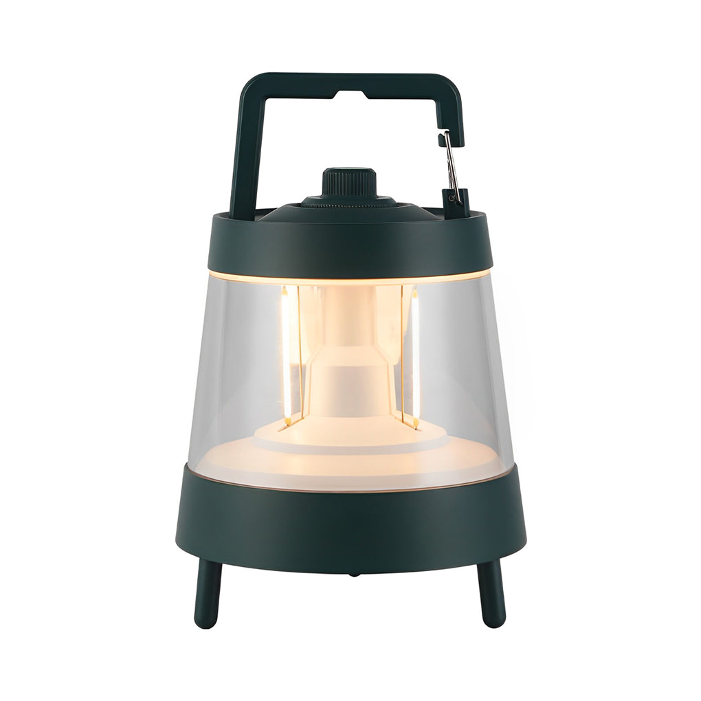 Dimmable LED Camping Lantern Rechargeable IP65 Waterproof Forest Green Portable Tent Light with Power Bank Function