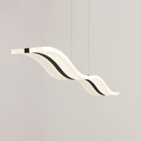 Dimmable LED Modern Wavy Pendant Light Acrylic Linear Chandelier for Kitchen Island Dining Room