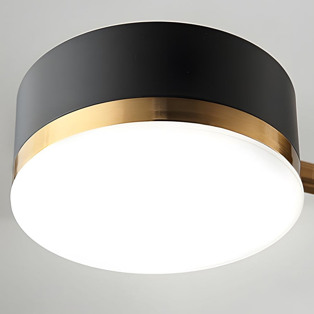 Dimmable LED Sputnik Chandelier with Acrylic Shades Black and Gold Modern Ceiling Fixture