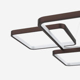 Dimmable LED Square Geometric Chandelier with Remote for Modern Foyer and Living Room Lighting