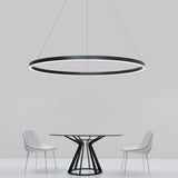 Dimmable Modern Geometric Ring LED Pendant Light Slim Circular Minimalist Hanging Ceiling Fixture
