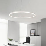 Dimmable Modern Geometric Ring LED Pendant Light Slim Circular Minimalist Hanging Ceiling Fixture