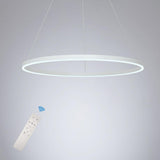 Dimmable Modern Geometric Ring LED Pendant Light Slim Circular Minimalist Hanging Ceiling Fixture