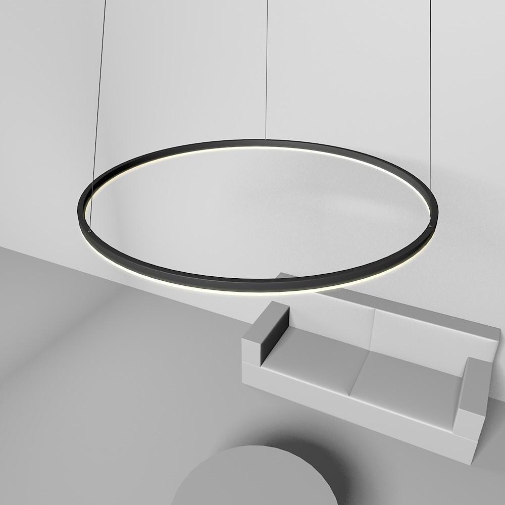Dimmable Modern Geometric Ring LED Pendant Light Slim Circular Minimalist Hanging Ceiling Fixture