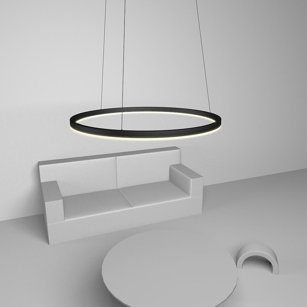 Dimmable Modern Geometric Ring LED Pendant Light Slim Circular Minimalist Hanging Ceiling Fixture