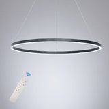 Dimmable Modern Geometric Ring LED Pendant Light Slim Circular Minimalist Hanging Ceiling Fixture
