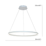 Dimmable Modern Geometric Ring LED Pendant Light Slim Circular Minimalist Hanging Ceiling Fixture