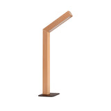 Dimmable Natural Wood LED Table Lamp with 360 Degree Rotation and Rechargeable Magnetic Base