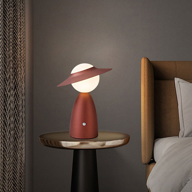 Dimmable Nordic Scarecrow LED Touch Table Lamp Cordless Rechargeable Bedside Accent Light