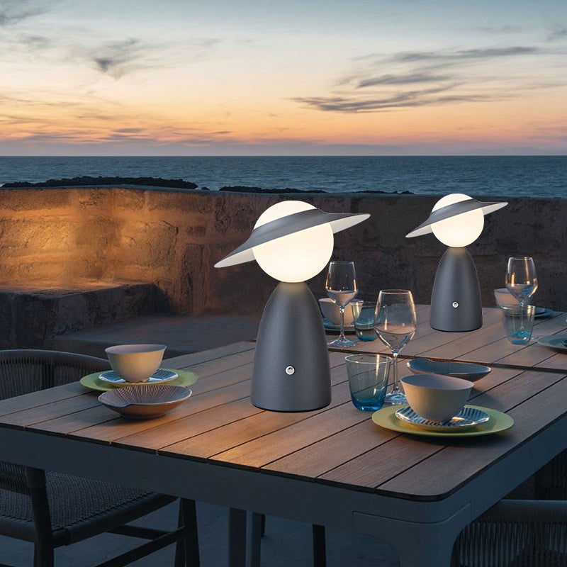 Dimmable Nordic Scarecrow LED Touch Table Lamp Cordless Rechargeable Bedside Accent Light
