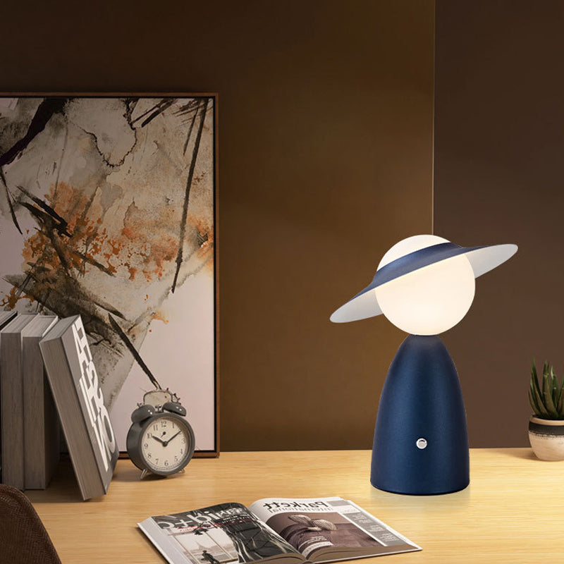 Dimmable Nordic Scarecrow LED Touch Table Lamp Cordless Rechargeable Bedside Accent Light