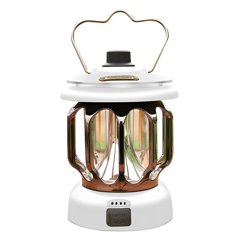 Dimmable Retro LED Camping Lantern Waterproof Rechargeable Outdoor Hanging Lamp with USB Port