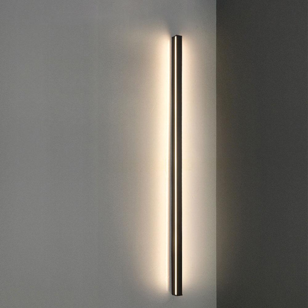 Dimmable RGB Black Linear Outdoor Wall Light Modern Long Strip LED Landscape Sconce