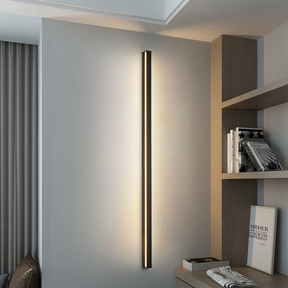 Dimmable RGB Black Linear Outdoor Wall Light Modern Long Strip LED Landscape Sconce