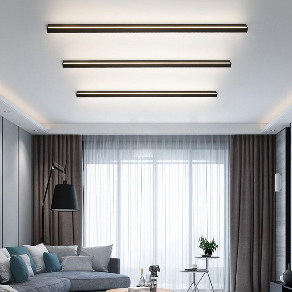 Dimmable RGB Black Linear Outdoor Wall Light Modern Long Strip LED Landscape Sconce