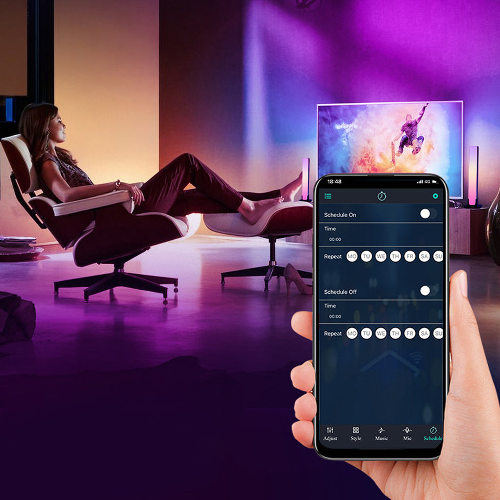 Dimmable RGB LED Ambient Light Bar with Smart App Control and Music Sync for Gaming Desk