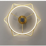Modern Gold Crown Bladeless Ceiling Fan with LED Light for Bedroom and Living Room