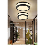 Geometric Round LED Flush Mount Ceiling Light Fixture with Three Color Temperatures