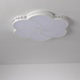 Modern Flower Shaped LED Flush Mount Ceiling Light Dimmable Geometric Metal Fixture