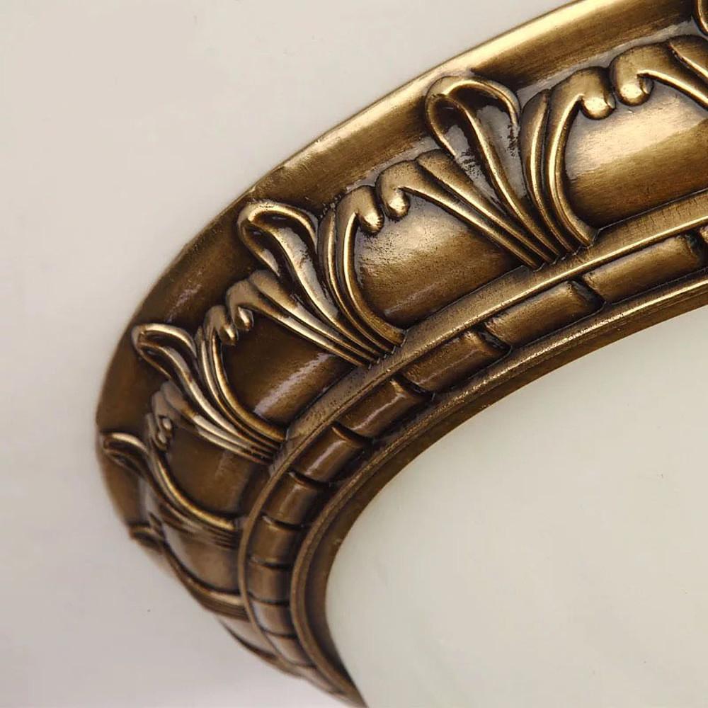 Vintage Bronze Flush Mount Ceiling Light Fixture with Frosted Glass Shade for Hallways and Bedrooms