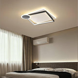 Minimalist Geometric Offset Metal LED Ceiling Light Flush Mount Fixture for Bedrooms