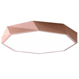 Contemporary Geometric LED Flush Mount Ceiling Light with Remote Control 16 Inch