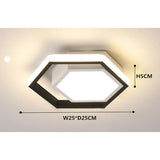 Modern Hexagonal LED Ceiling Light Minimalist Geometric Flush Mount Fixture for Kitchen and Bedroom