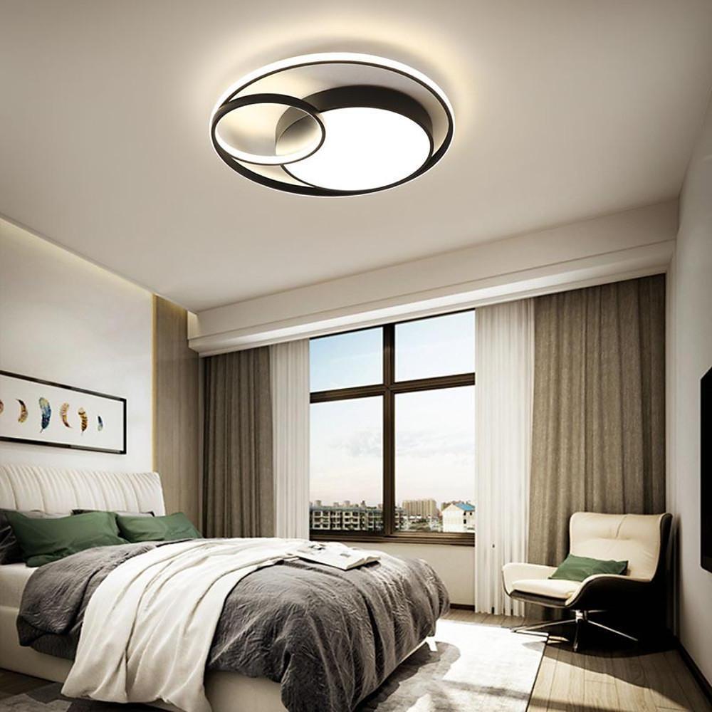 Geometric Three Ring LED Flush Mount Ceiling Light Modern Triple Circle Fixture for Home