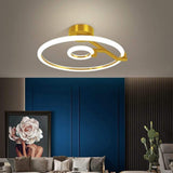 Modern Ring LED Flush Mount Ceiling Light Fixture for Bedroom Living Room Dimmable Round Metal Lamp