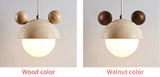 Domiere Travertine and Wood Pendant Light Modern Hanging Lamp for Indoor Spaces