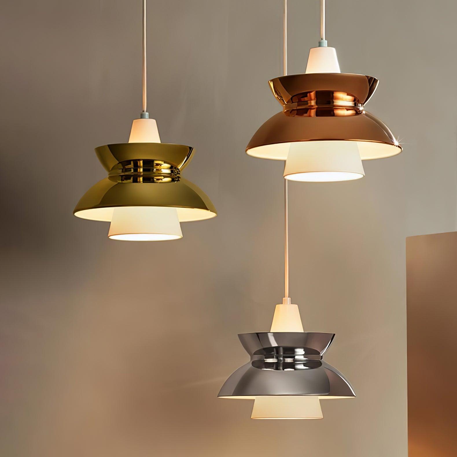 Doo Wop Modern Pendant Light Aluminum Dual Shade Ceiling Lamp for Kitchen Island