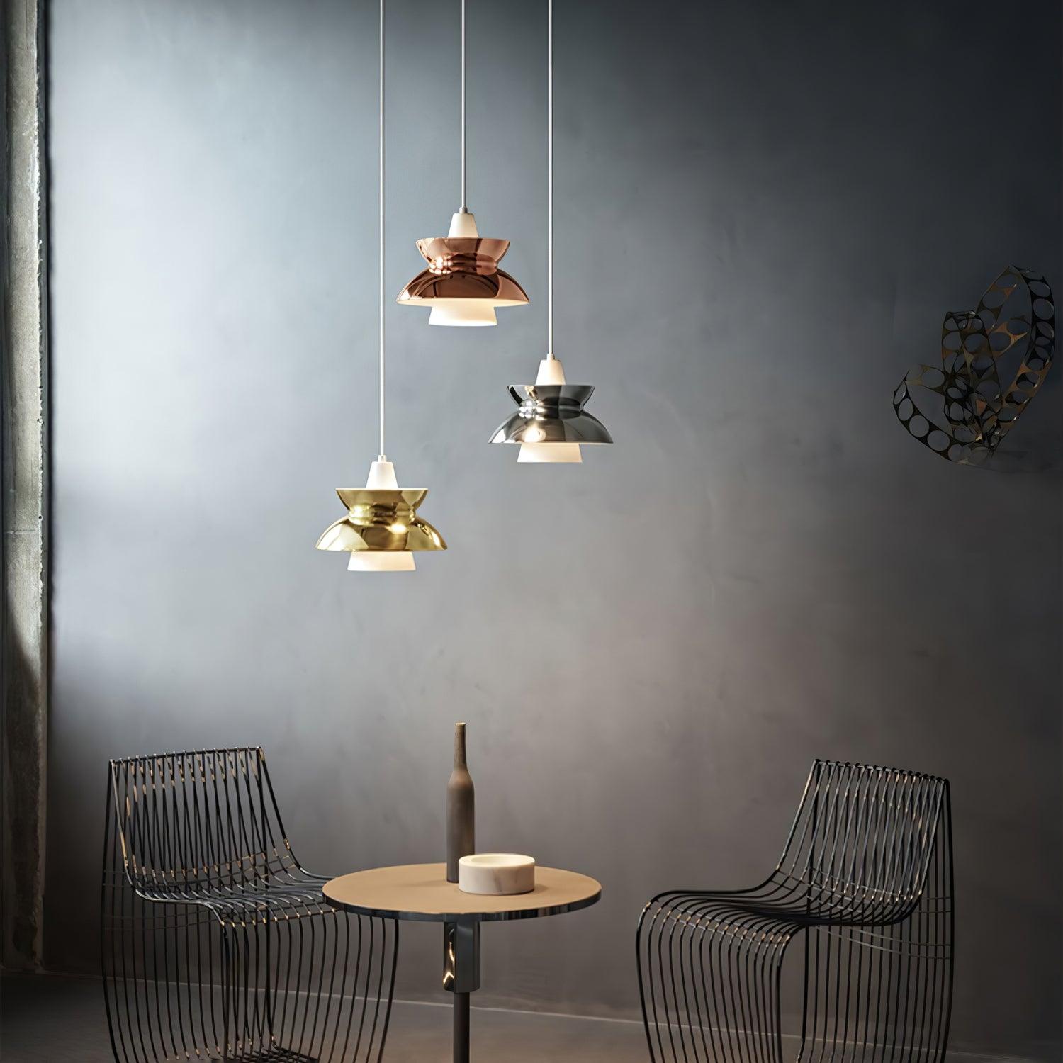Doo Wop Modern Pendant Light Aluminum Dual Shade Ceiling Lamp for Kitchen Island