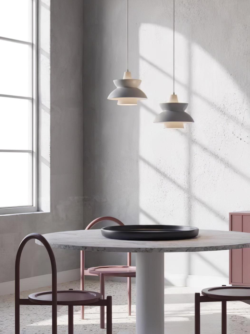 Doo Wop Modern Pendant Light Aluminum Dual Shade Ceiling Lamp for Kitchen Island