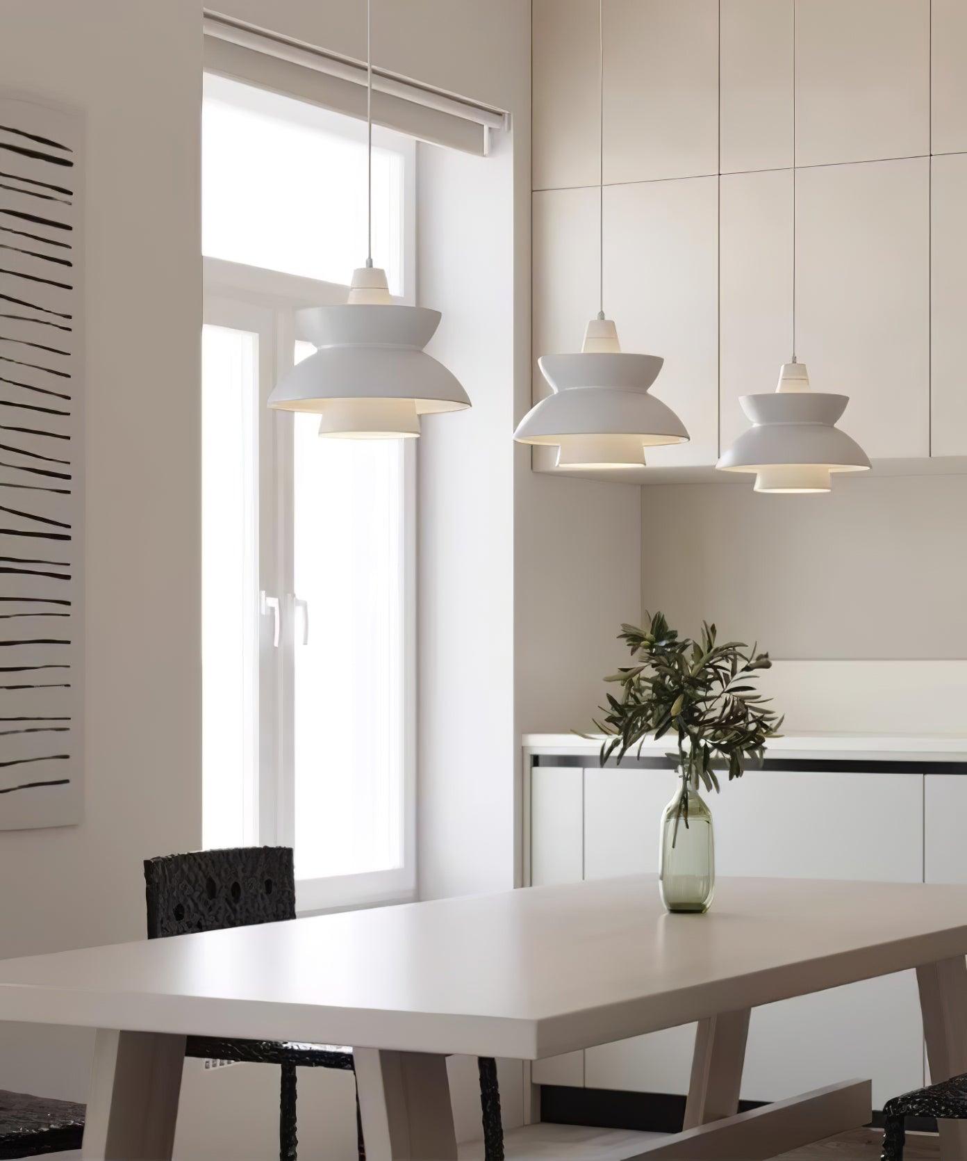 Doo Wop Modern Pendant Light Aluminum Dual Shade Ceiling Lamp for Kitchen Island