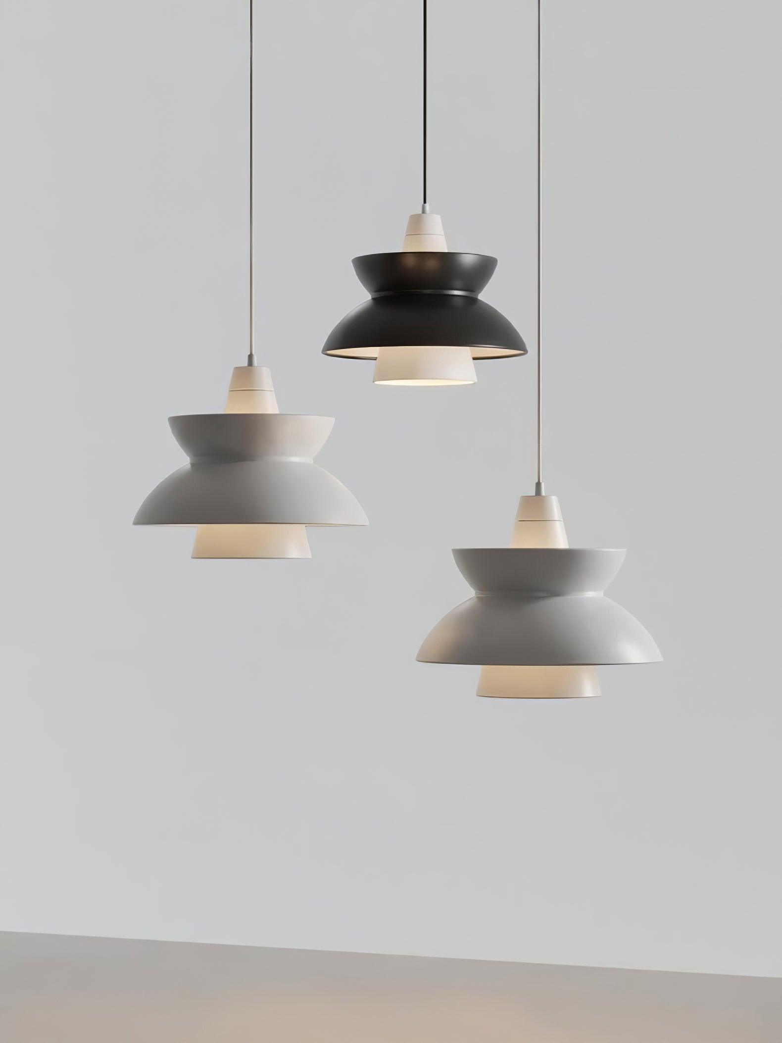 Doo Wop Modern Pendant Light Aluminum Dual Shade Ceiling Lamp for Kitchen Island