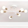 Modern 6 Light Sputnik Chandelier Metal Ceiling Pendant Lamp for Kitchen Living Room Dining Area