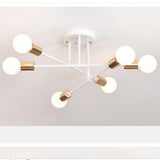 Modern 6 Light Sputnik Chandelier Metal Ceiling Pendant Lamp for Kitchen Living Room Dining Area