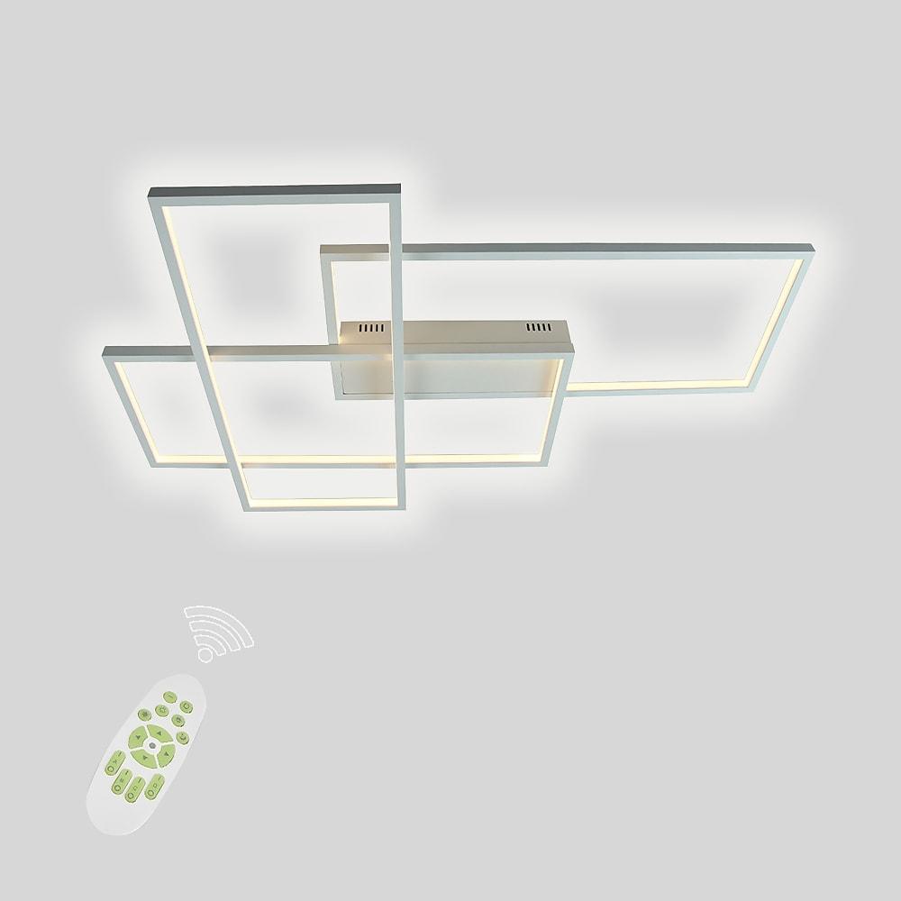 Modern Rectangular Three Tier LED Flush Mount Ceiling Light with Integrated Central Panel