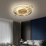 Modern Circular Linear LED Ceiling Light Dimmable Nordic Cluster Flush Mount Metal Fixture