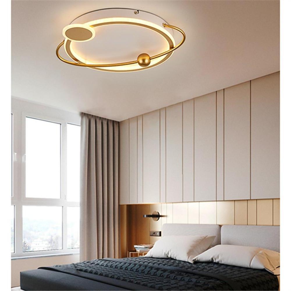 Modern Oval LED Ceiling Light Geometric Flush Mount Fixture for Bedroom and Living Room