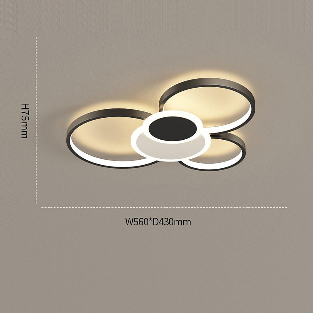 Modern Eclipse Geometric LED Ceiling Light Flush Mount with 3 Color Dimming