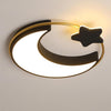 Modern Moon and Star Dimmable LED Flush Mount Ceiling Light for Nursery and Kids Bedroom